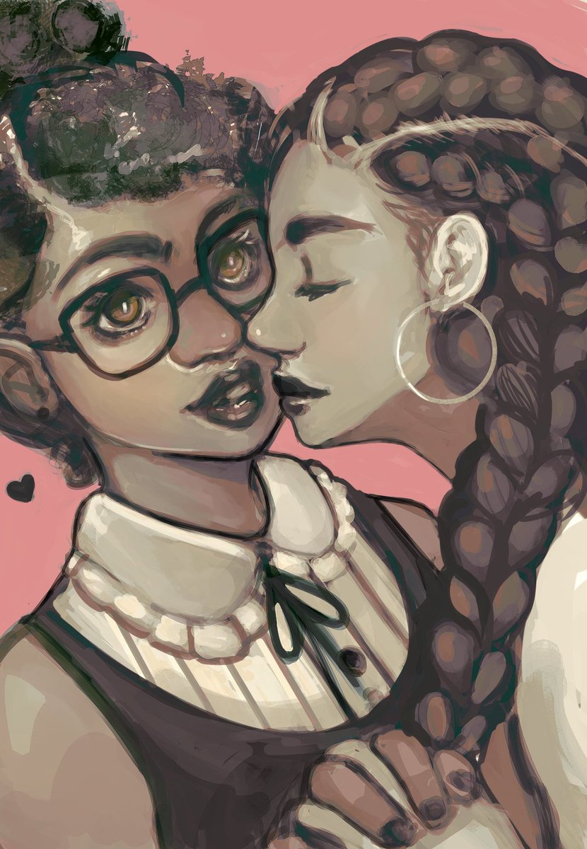 JazineDraws's tweet photo. Some wlw art for #LesbianVisibilityDay. Normalize Black wlw art! https://t.co/BK26G7oG8s