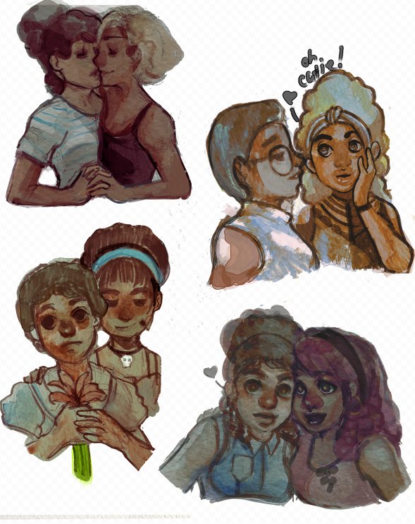 JazineDraws's tweet photo. Some wlw art for #LesbianVisibilityDay. Normalize Black wlw art! https://t.co/BK26G7oG8s