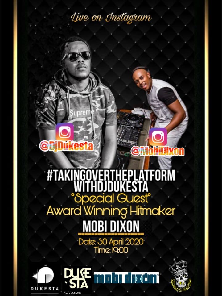 DjDukesta's tweet photo. I will be doing an Insta Live show called #TakingOverThePlatform. Iโll be doing interviews with my friends who are in the music industry. We unpack their journey, from victories to challenges and their plans for the future.
This week I have @mobidixon. Stay tuned ๐. https://t.co/wYvkTD3PU9