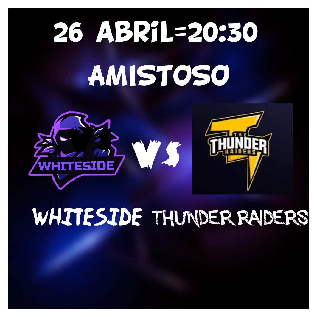 Esta tarde a las 20:30 amistoso vs Thunder Raiders!!