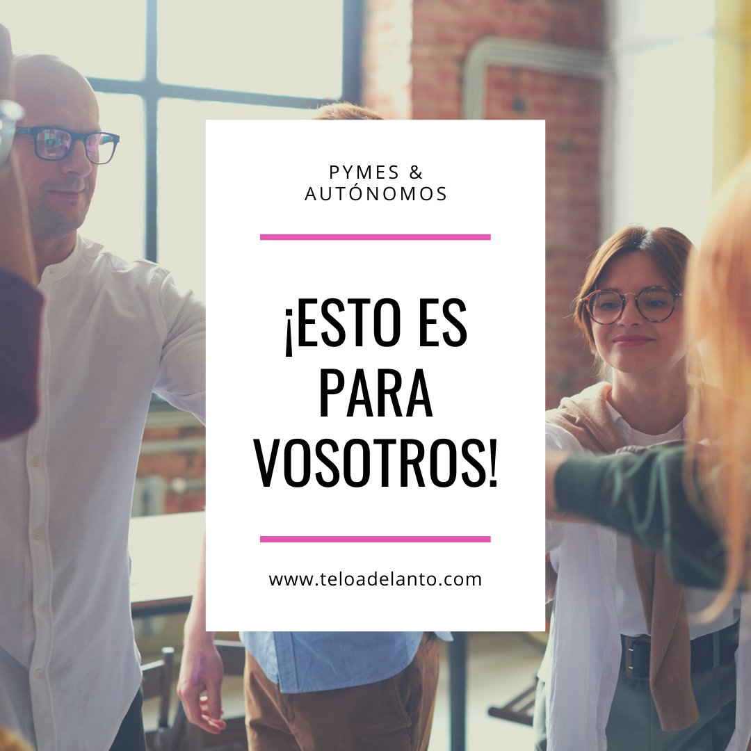 teloadelanto's tweet photo. #pymes y #autónomos esto es para  vosotros!
https://t.co/FaKlisyYSS
> Inscríbete en la página si quieres que te avisemos para adelantar
>Recomienda a empresas que conozcas que se inscriban para que podamos adelantarles
> Comparte para que llegue a más gente
#covid19 #empresas https://t.co/1HLCojVKI1