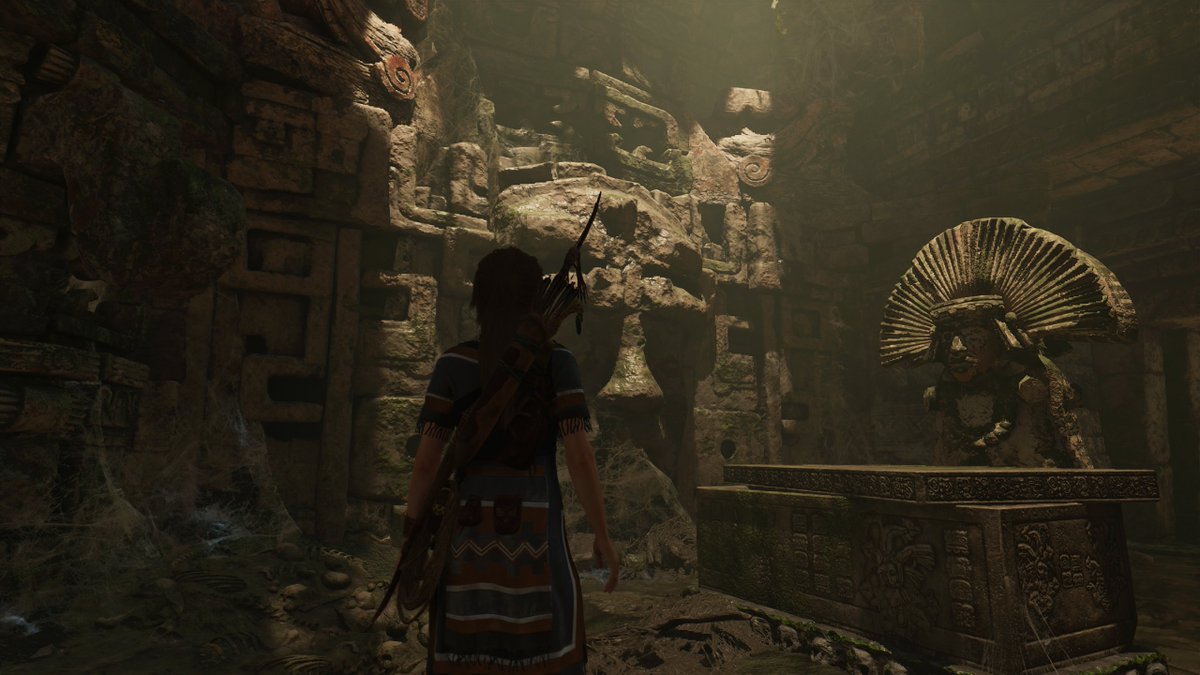 Stumbled upon a random crypt while out in the jungle. The lighting really makes this game look visually stunning. I bumped up the RTX shadows to high to get more of the soft shadows.  #ShadowOfTheTombRaider