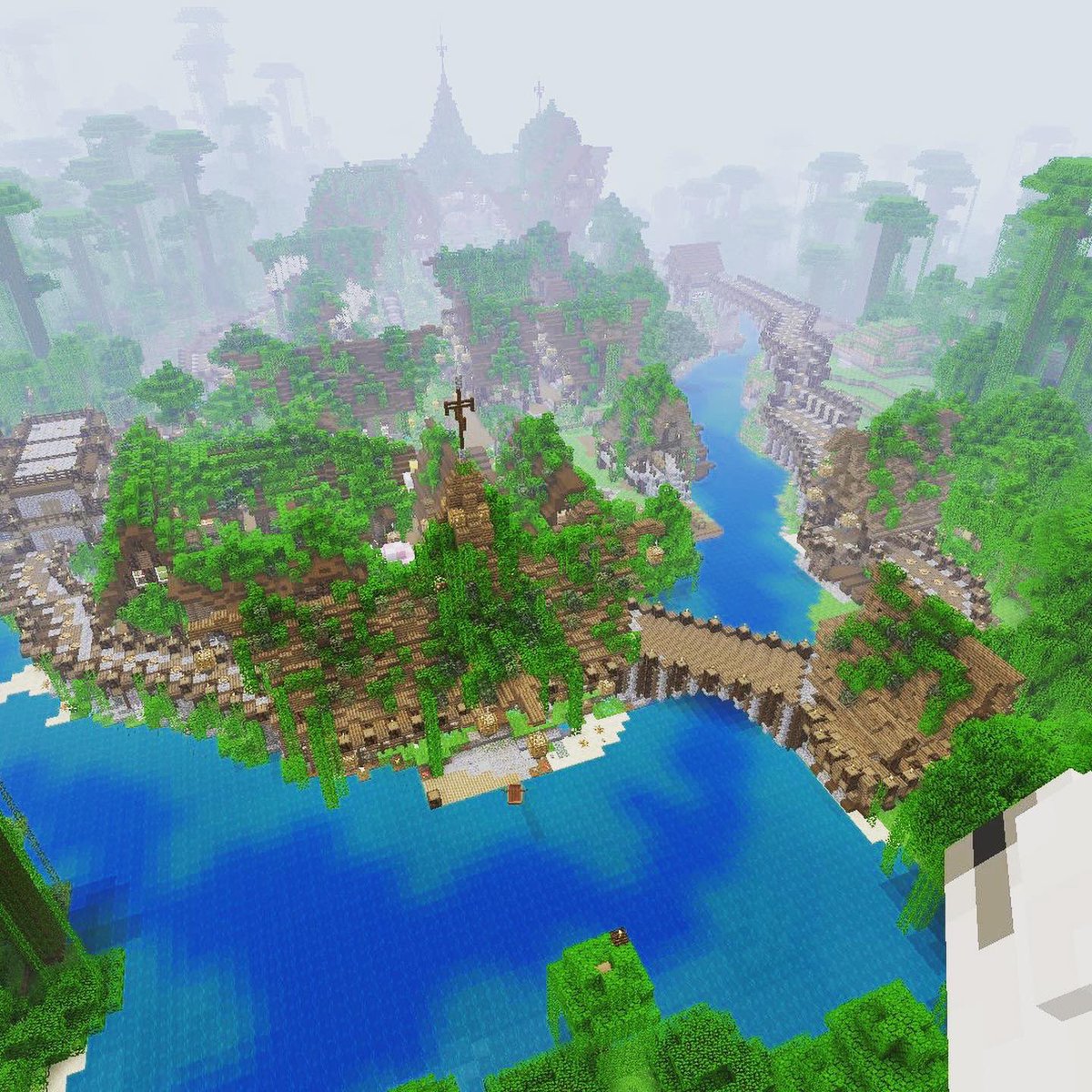 renon_stein's tweet photo. マインクラフトの建築紹介です。
ジャングルの中にある小さな村？をイメージしてつくりました。
よろしければご覧下さい！　
#マイクラ
#マイクラ実況 
#マイクラ建築
#マイクラ建築勢
https://t.co/JGtmePuuOZ https://t.co/0lIXd1vDIN