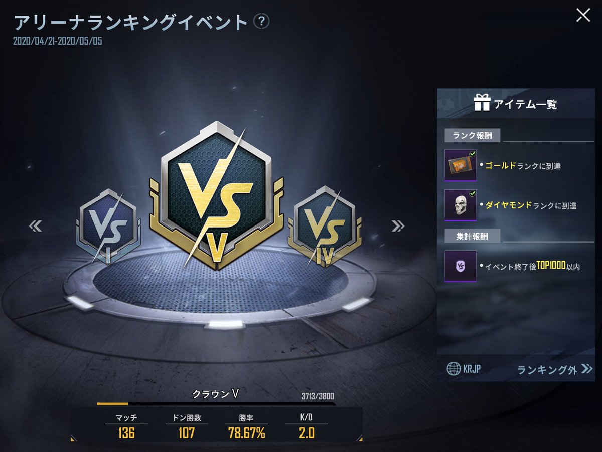 risun_cross's tweet photo. アリーナランキング戦クラウンVに到達
ダイヤII以降から1gameが重いし頻繁にレート下がるしてつらかったけど突撃癖を封印して何とかここまで上げた
そして相変わらずのランキング外ですと…
#PUBG_MOBILE https://t.co/hXUkp2Ug2u