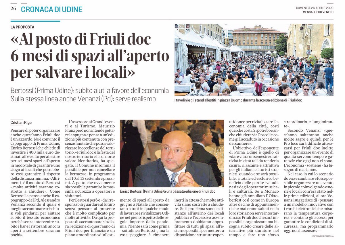 Enrico_Bertossi's tweet photo. Pensiamo subito a #Udine senza tentennamenti. #PrimaUdine https://t.co/BIqdVeeGCk