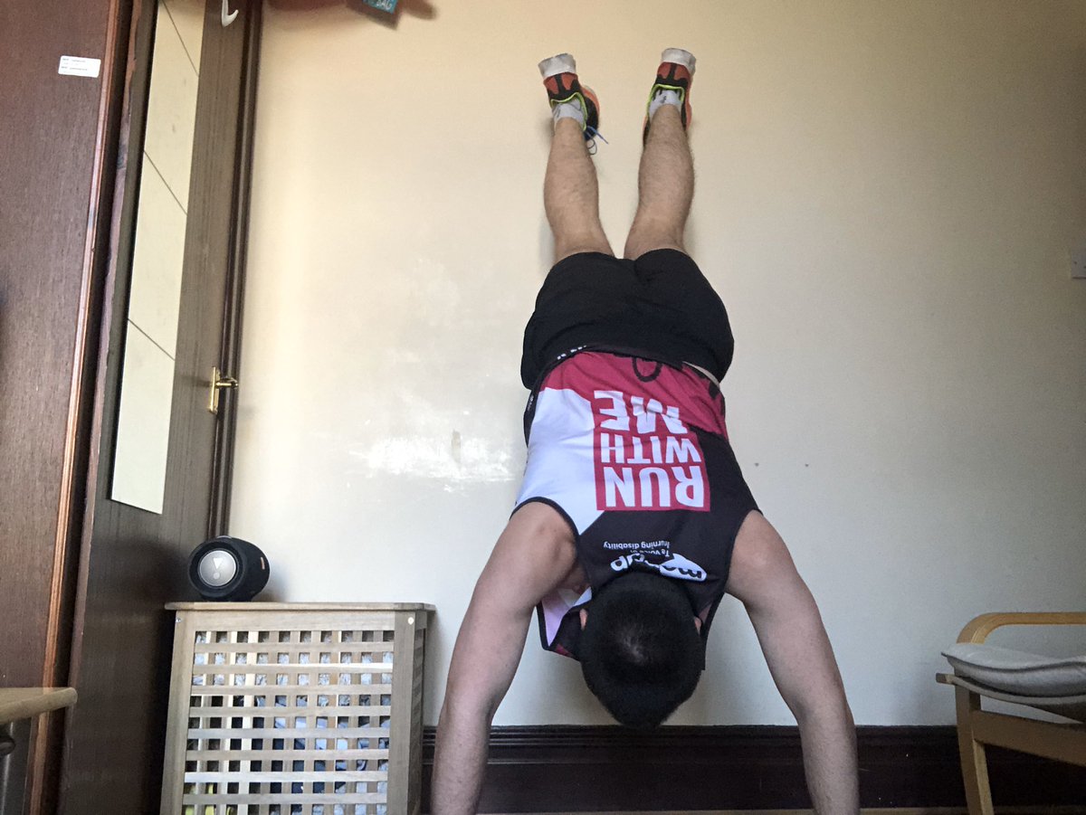 ACTIVITY #20: Handstand (so tough even against the wall) for 2.6 minutes  If you do have any spare cash - I’d appreciate anything for  @MencapCymru/ @mencap_charity as I do the  #TwoPointSixChallenge instead of the  @LondonMarathon!