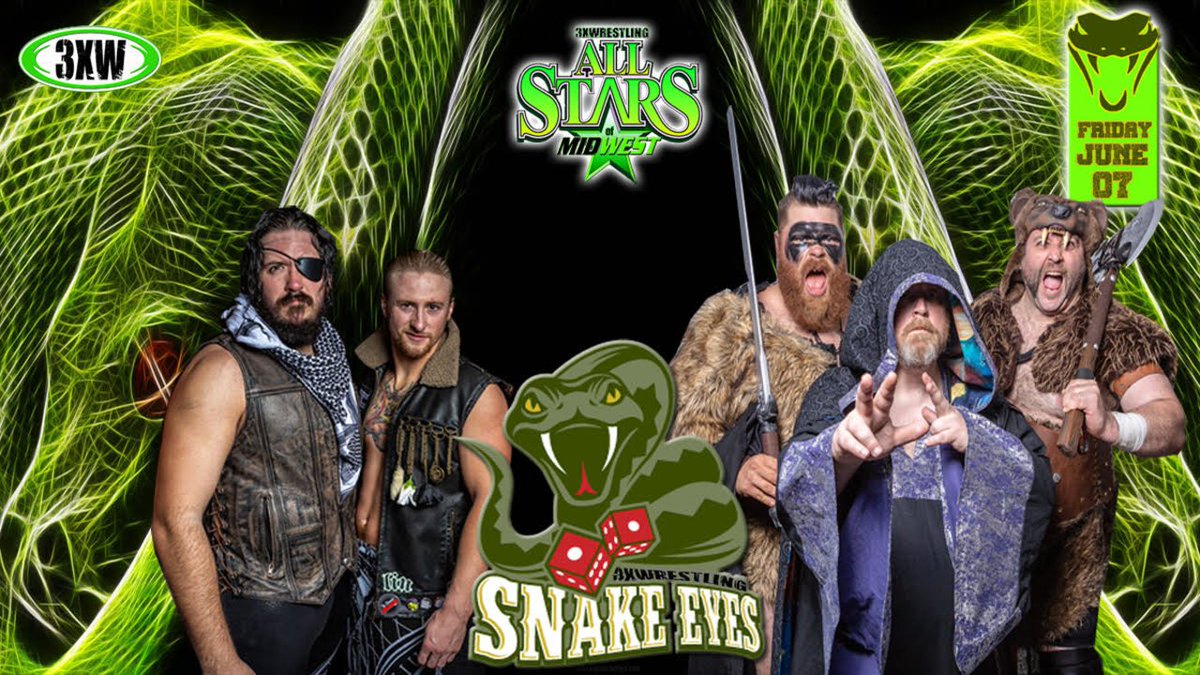 indiewrestling's tweet photo. JUST ADDED!

@3xwrestling presents
Snake Eyes!

Featuring

@JJGARRETT94 v Jaysin Strife
@TheHadleyBros v @SlaterApproved @TheBadBoyBenson
@JBuns31 v Moondog Bernard
+ @XanderKillen @CopperheadDuke @SetoKobara &amp; more!

Watch it now
https://t.co/bsqdvsp2C5 https://t.co/IYo95N7lsW