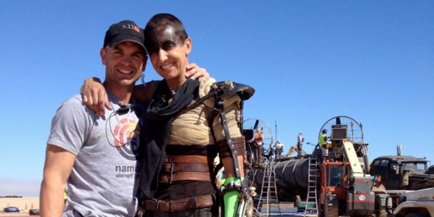 It is also very important to me that you know that Charlize's stunt double and Tom Hardy's rehearsal double GOT MARRIED after meeting on Fury Road. And that their names are DANE AND DAYNA.  https://www.telegraph.co.uk/film/mad-max-fury-road/stunt-doubles-married/