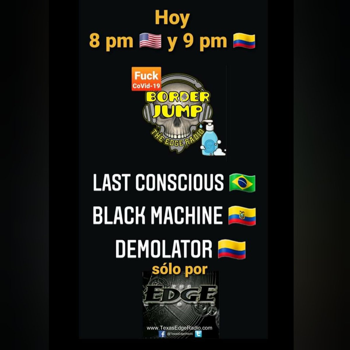 LuBorgesDrummer's tweet photo. Ola headbanguers, 
hoje vai rolar o som 
da banda Last Conscious na rádio,@texasedgeradio ás 22:00, 
Junto com as bandas @demolatorbanda e @blackmachineoficial , para ouvir acesse https://t.co/sfDpT4cevx bora curtir um bom e destruidor Death Trash Metal 🤘😈 https://t.co/Je99TJaLJP