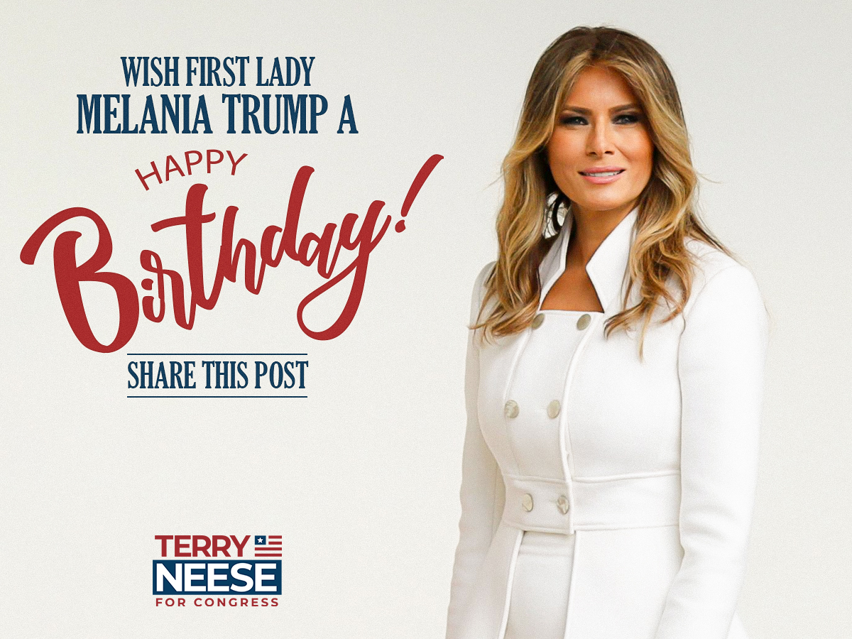 Today is our incredible First Lady Melania Trump\s birthday. Remessage this post and wish her a happy birthday! 