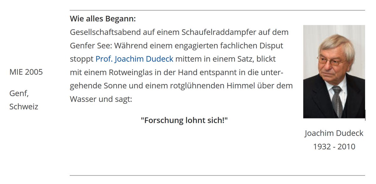 Med_Informatik's tweet photo. 1/4 Eigentlich wären jetzt alle Medizininformatiker*innen auf dem Weg nach Genf zur #MIE2020.

GEnf ist der Ort, wo Joachim Dudeck auf dem Gesellschaftsabend der #MIE2005 auf einem Schaufelraddampfer feststellte:

"#ForschungLohntSich!"

@EFMI @gmdsEV @TMF_eV #MII @chr_lovis https://t.co/TaRWLxj2XR