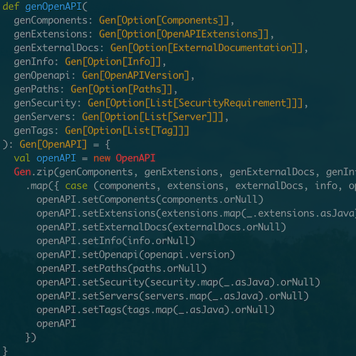 blast_hardchese's tweet image. Part 2 of #livecoding @scalacheck for @guardrail_code, trying to generate Arb instances of @OpenApiSpec trees using #javaparser to walk the filesystem and @scalameta to emit the result. Starting in about an hour over at twitch.tv/bhardcheese! @twilio