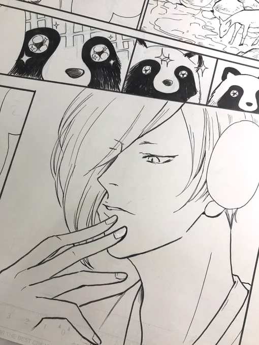 創作漫画やっと17ページ目!
キラキラしてるタヌキの茂助とキツネの楠?? 