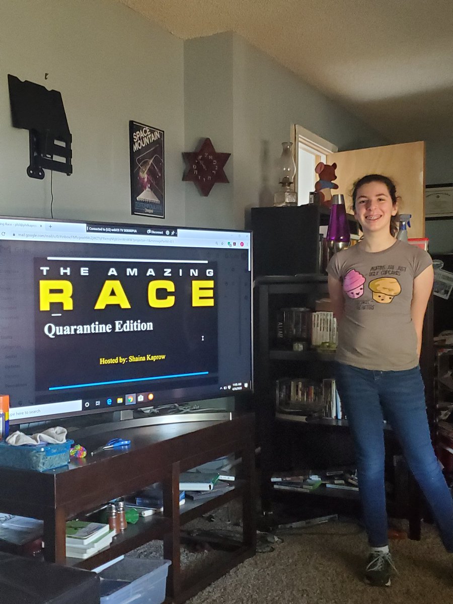 pskaprow's tweet image. Quarantine Adventures:  We have been watching The Amazing Race as a family.  Shaina decided to set up a family Amazing Race--Quarantine Edition. #AmazingRace @AmazingRaceCBS