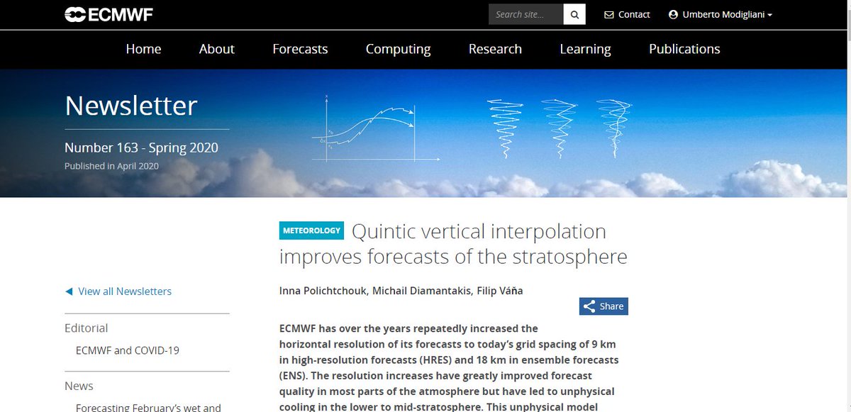 UModigliani's tweet image. Addressing unphysical cooling in the lower to mid-stratosphere: the @ECMWF #IFS47r1 #newfcsystem will implement a new quintic vertical interpolation ecmwf.int/en/newsletter/… This offers a cost-effective alternative to increasing the vertical resolution