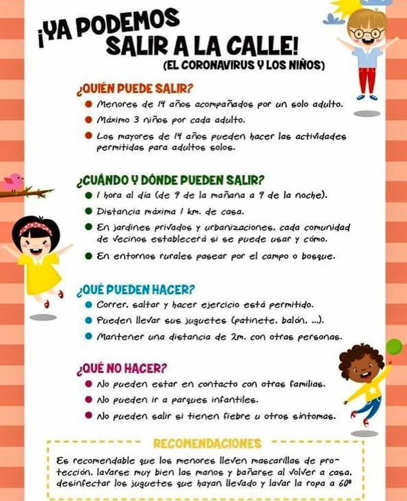 ticsenos's tweet photo. Como ya sabemos, hoy por fin los peques pueden salir a la calle, por ello es imprescindible saber las medidas de prevención que se deben tomar!!!! #mmtic3 👧🏼👦🏻❤️ https://t.co/CJAGLwY4Wj