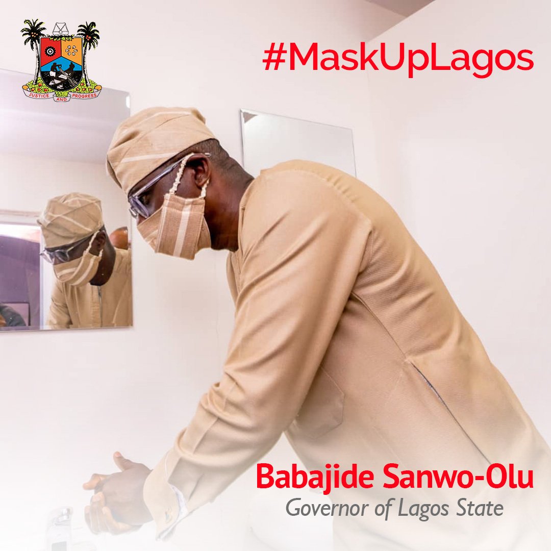 Dear Lagosians, even as we observe the lockdown, we are kicking off  #MaskUpLagos; the COMPULSORY wearing of face masks in LagosFace masks help to protect us from droplets and secretions from coughing, sneezing etc as not everyone that is infected will show symptoms. #COVID19