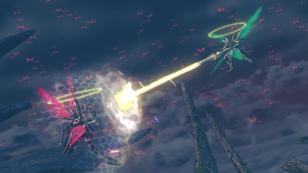 Another thing I absolutely adore about Torna is the final battle with Malos. Hikari and Malos' artifices clashing in the background while you fight to the death is just awesome. Being over leveled for the fight doesn't really matter either due to the Siren gimmick  #Xenoblade2