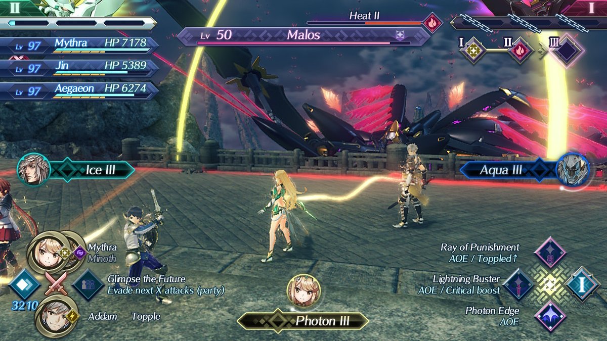 Another thing I absolutely adore about Torna is the final battle with Malos. Hikari and Malos' artifices clashing in the background while you fight to the death is just awesome. Being over leveled for the fight doesn't really matter either due to the Siren gimmick  #Xenoblade2