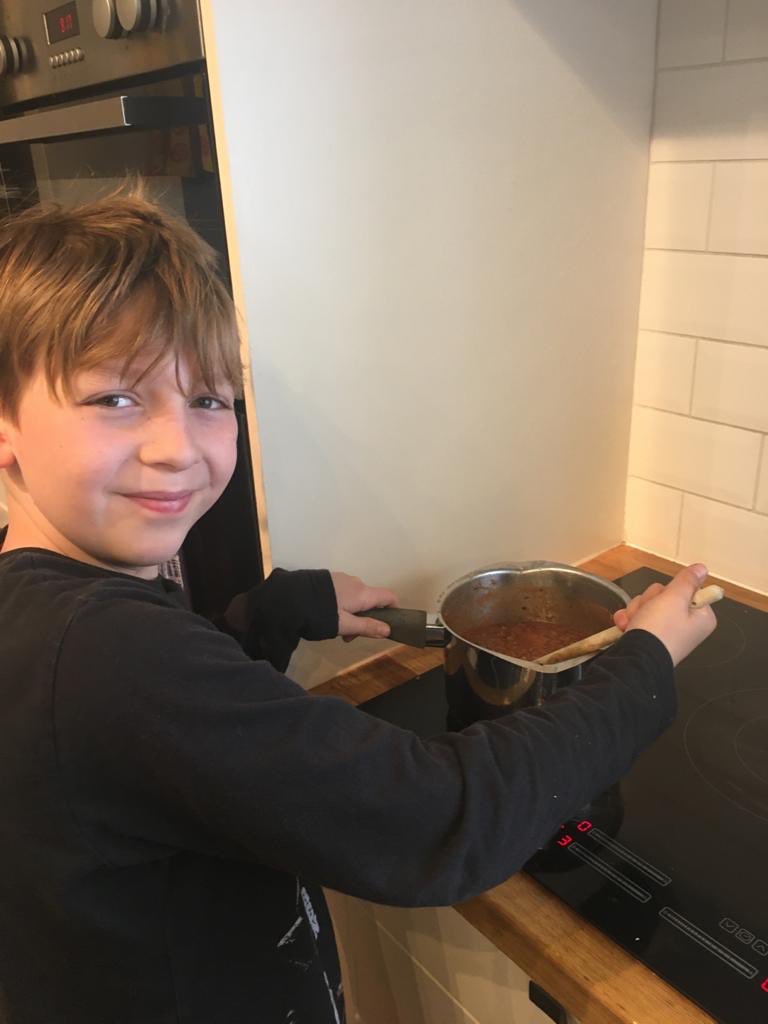 GeorgeWSMasters's tweet photo. @CoFelsted Harry M’s Ready Steady Cook!  TOMATO as key ingredient: Spaghetti Bolognese! #felstedathome https://t.co/uv5TAhTiBK