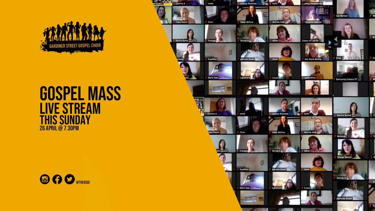 Will we be seeing you this evening?  Full details on Zoom codes and how to watch can be found on our Facebook pages. <a href="/thegsgc/">Gardiner Street Gospel Choir</a> 🙏🏻 hope to see you there. #GSGC