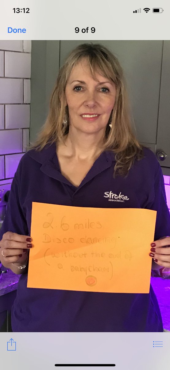 HelenMilne2's tweet photo. @StrokeAssocNW  #teamstroke #twopointsixchallenge  80’s disco danced 2.6 miles without the aid of a babycham 💃🕺🏻 https://t.co/7WRKlzn1ER