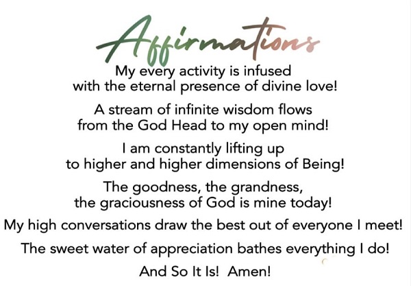 “The goodness, the grandness, the graciousness of God is mine today!”, one of Agape’s #Affirmations for the week of Apr 26.   Agapelive.com