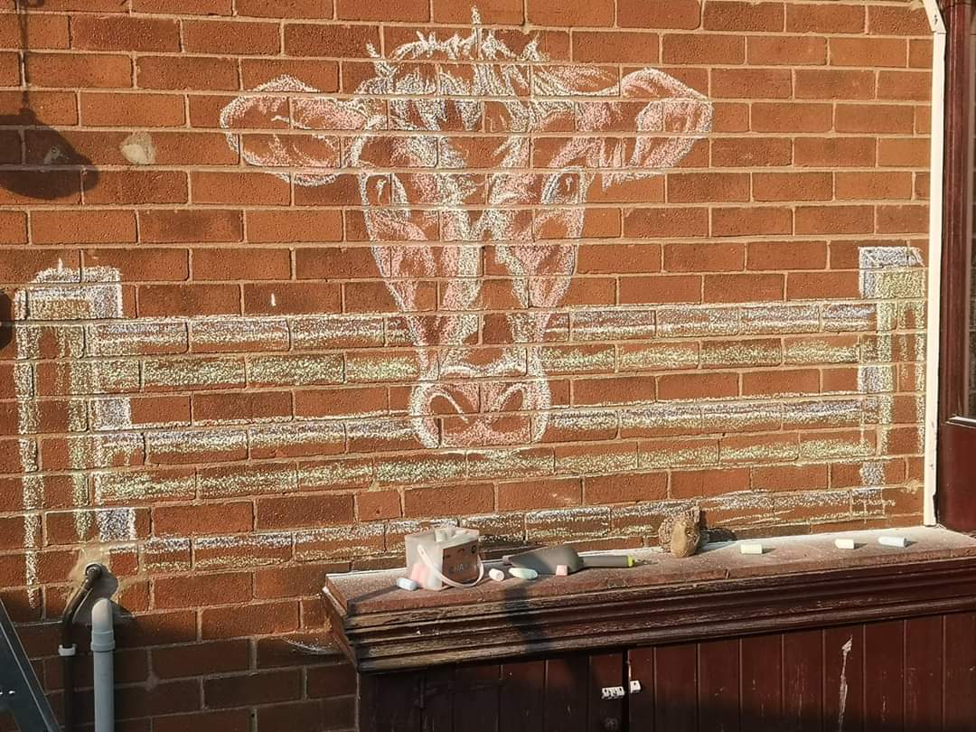 original_jammy's tweet photo. Chalk madness part 3
A request from my boy
#cow #Yorkshire #chalkart #lockdown #staysafe #simplethings  #keepsmiling https://t.co/3fQh0O2o9l
