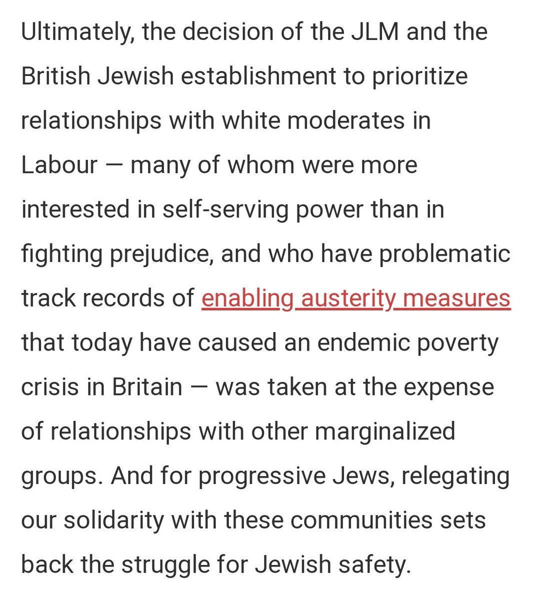 Somehow here, the piece airbrushes put any BAME MP who has supported JLM and who JLM has supported in their own struggles. And there are a number. That JLM do not shout about this, often out of respect to the MP or member. Solidarity shouldn't be factional.
