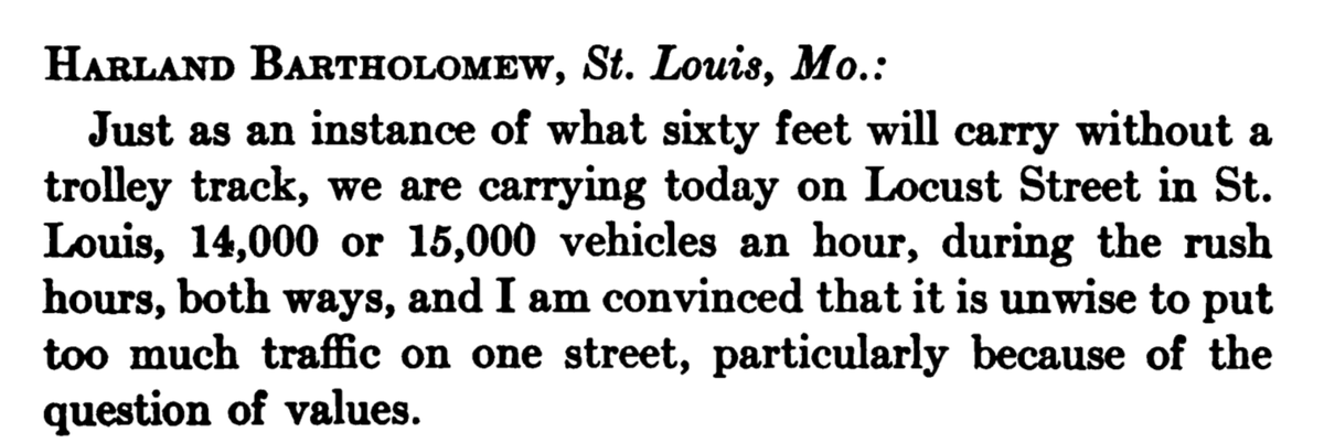 A wild Harland Bartholomew appears! He agrees, less wide streets are better because property values.