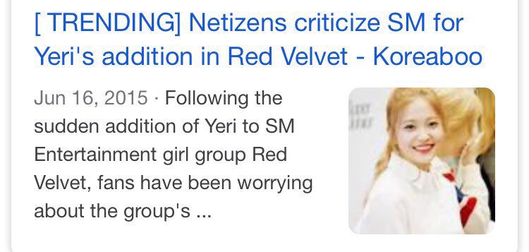 let’s start at... well the very beginning : when she was added to the group. she was always meant to be a rv member but she joined later because her age didn't pass the broadcast age. and yeri a young 16 years old teenager got so much back then and it never stopped since then.