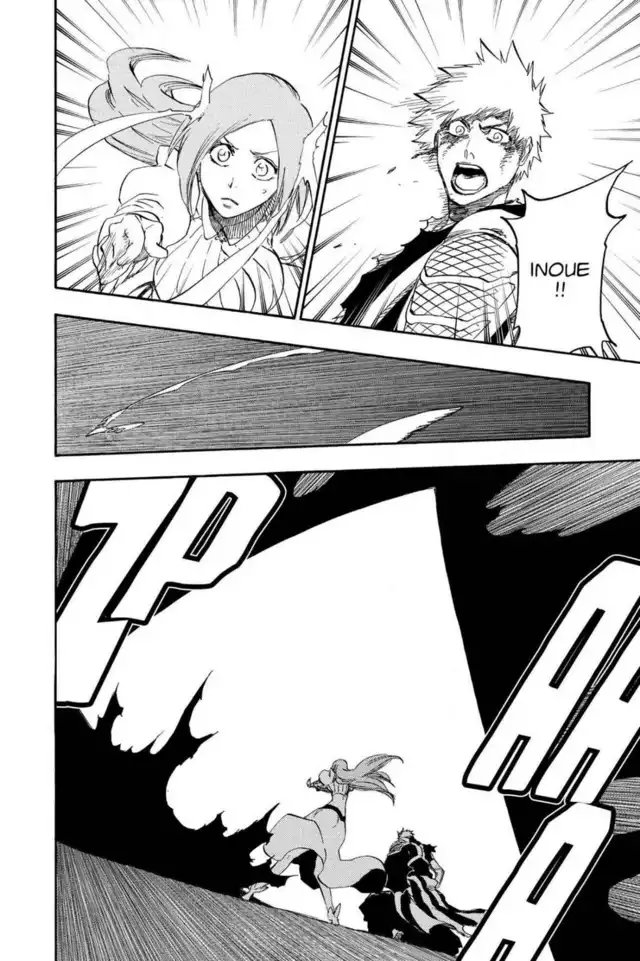 Numerous times, Orihime reacts and blocks Yhwach& #39;s energy attacks despite his attacks being fast enough to overwhelm True Shikai Ichigo.