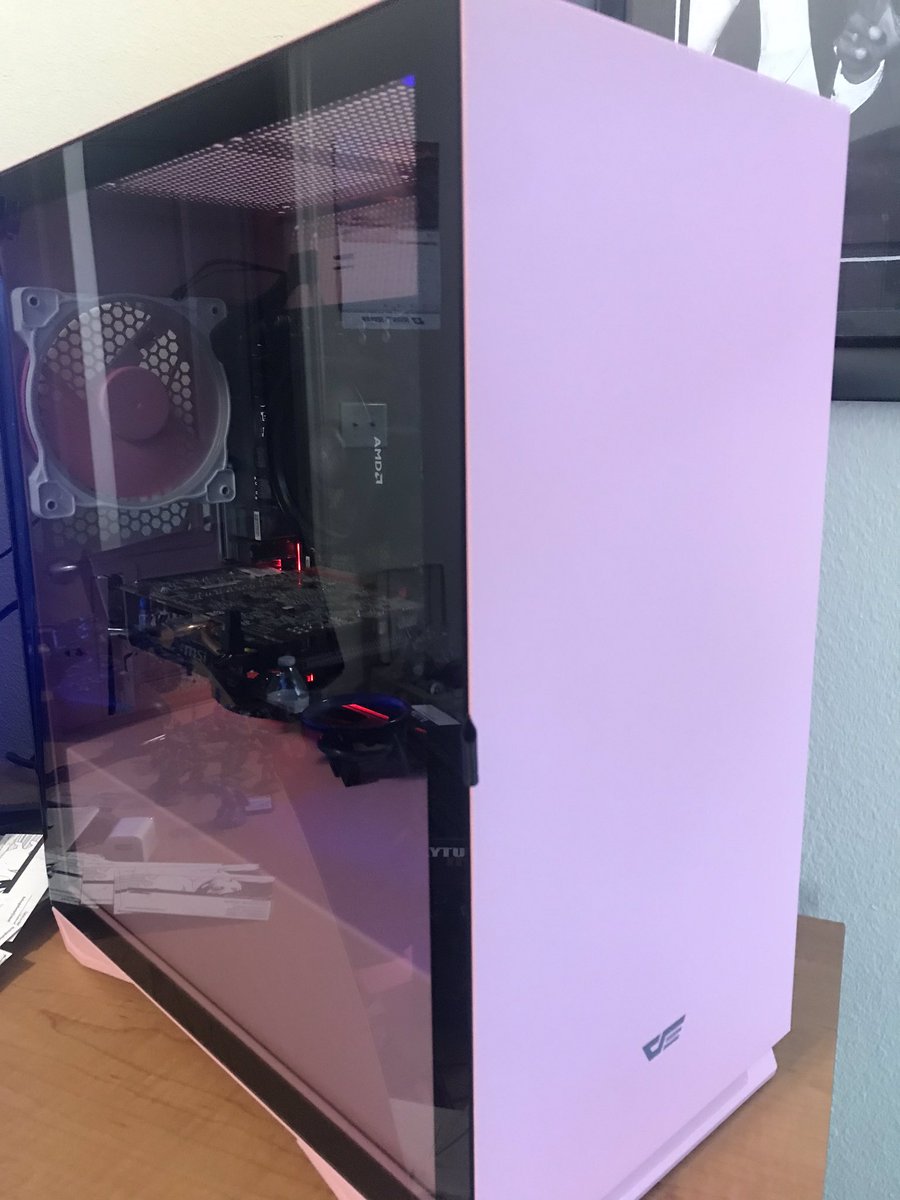nothinbutkarma's tweet photo. And it is done!!!! A lot of SHITS!!! And MF!!!!! But I think it came out great. It’s not a monster PC but it gets the job done #gamingpc #pc #pcgaming #pcgamer #pcbuilds #pinkcase https://t.co/jXPhd7nD2Y