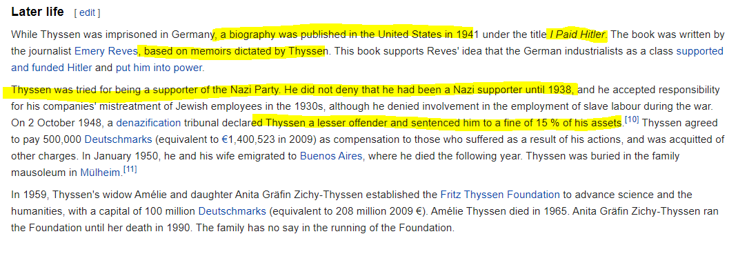 Dulles was heading this operation:The same future CIA director, Treaty of Versailles author & lawyer for Fritz Thyssen(who's biography would be titled)"I Paid Hitler"He was depicted as the puppet master. Together they funded the construction of first Nazi HQ"Brown House"