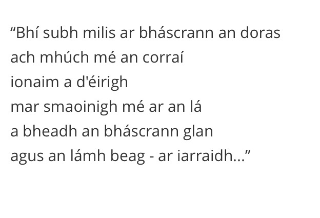 MuireannNiR's tweet image. Day 45 house is in a constant mess. But my dad very helpfully reminded me of this poem last night Subh Milis by Séamus Ó Néill #KeepingKidsEntertained