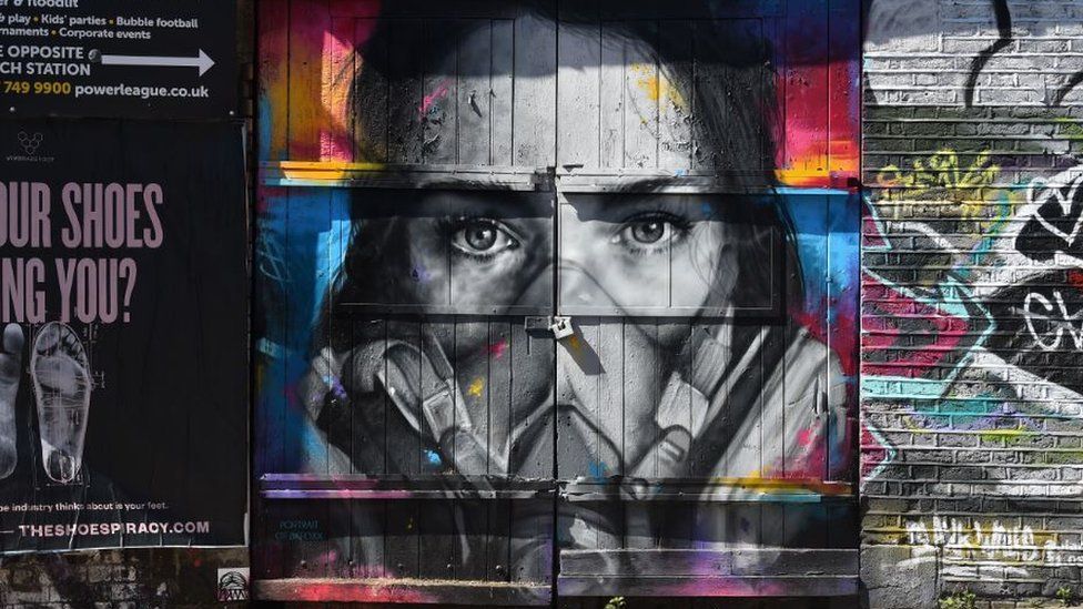 Incredible street art and graffiti across the UK and Ireland over the last few weeks as the coronavirus keeps us in "LOCKDOWN" created by French street artist Zabou in East London