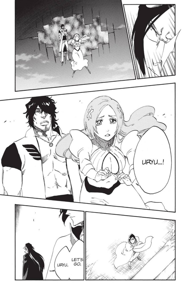 Orihime apparently learns how to "fly" (most likely she learned how to form Reiatsu footings under her feet) after training with Urahara.