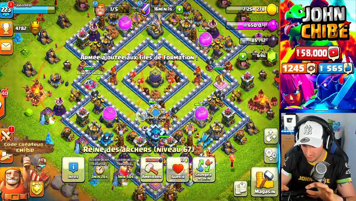 Plus de 1200 viewers sur mon live farm + pub pour les clans #ClashofClans 
On remet ça la semaine prochaine sur #Twitch et #YouTube comme le concept vous plait beaucoup 😊
A très vite et merci à tous
