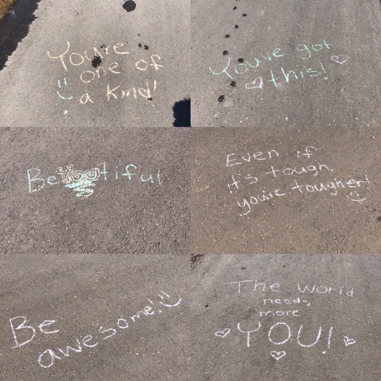 mdgdevelopment's tweet image. Messages from the walking trails in our Black Stone community! #chalkyourwalk #positivevibes