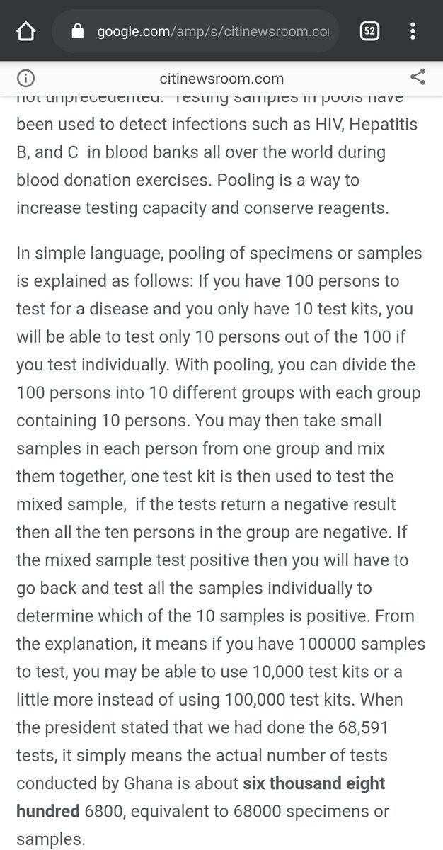 Ghana is pooling samples. Nigeria is testing per case per kit. There is a difference between the two methods.