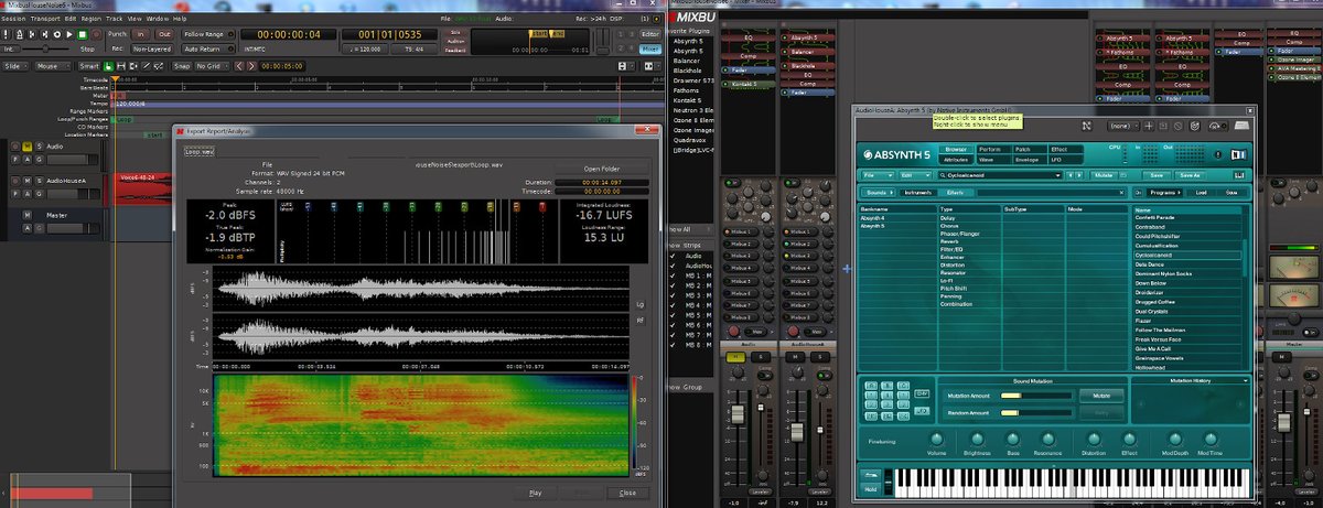 attilasebomusic's tweet photo. I created some industrial sounds from noises of home equipments for #8Dio #FreeHome Community Project. Image: analysing the result of one sound in #HarrisonMixbus
#FREEHOME #8Dio #noise #industrialsound #attilasebo #attilasebomusic #soundeffect #HarrisonMixbus #DAW #mixbus https://t.co/QE0zH8rOXD