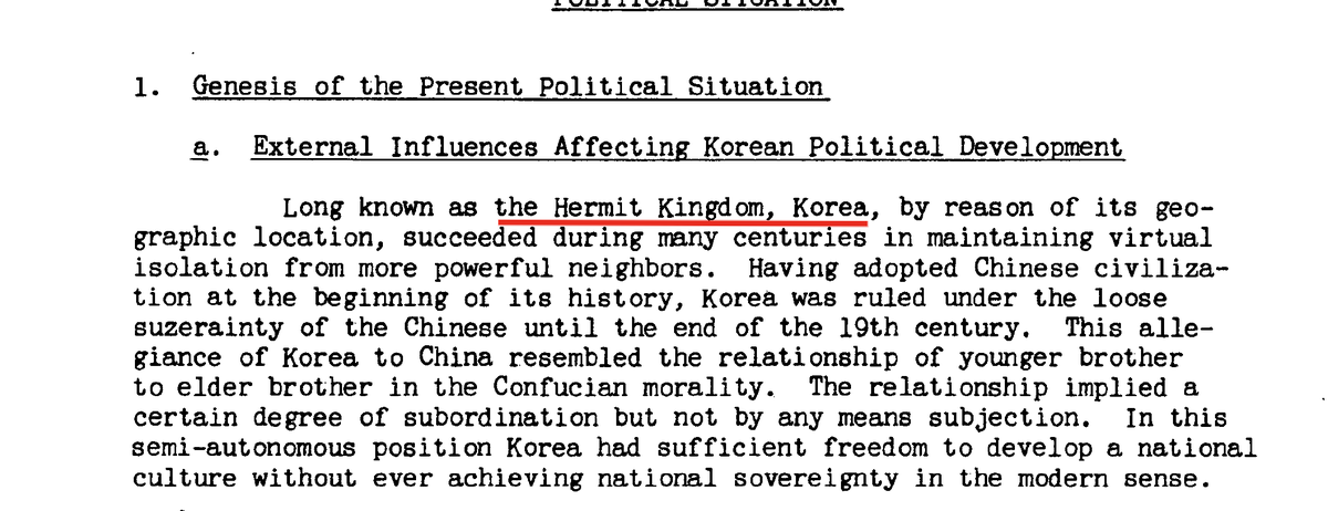 So funny... even when unified and occupied by Chinese, Japanese, USA and USSR... they refer to the land as "the Hermit Kingdom"