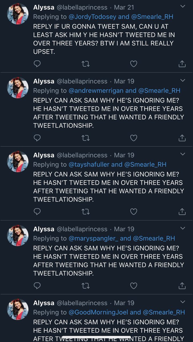 O Xrhsths Sam Earle Sto Twitter I Have An Internet Stalker A Former Fan From My Degrassi Days I Ve Never Met This Person She Thinks We Have Some Kind Of Relationship We