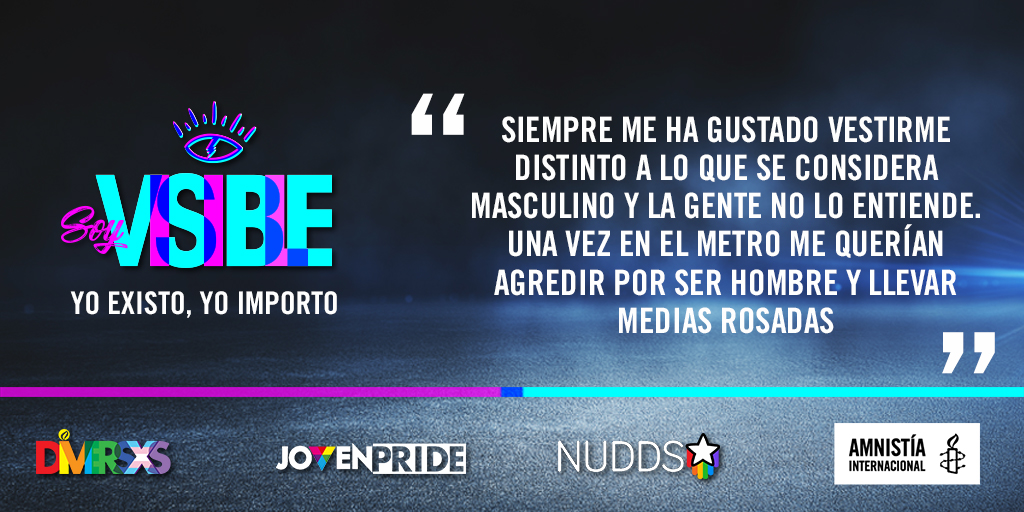 JovenPride's tweet photo. Tú, que te has sentido invisible y/o discriminado, te invitamos a compartir tu historia con otros, para que puedan ver qué no están solos. 

Mientras más #Visibles hagamos nuestros derechos, más fácil será para otros entender y respetar que #YoExisto y #YoImporto https://t.co/VCFNJQQf47