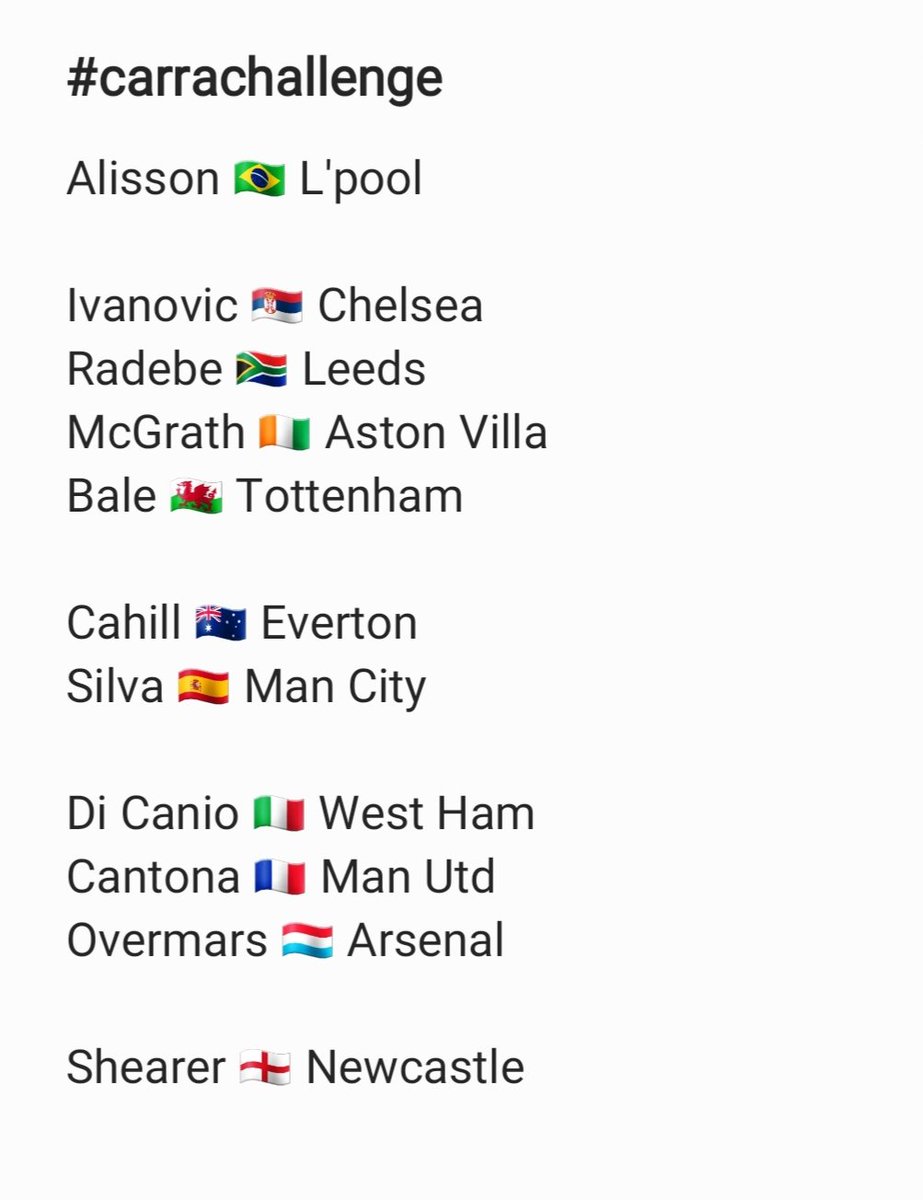 Milsterr's tweet photo. @Carra23 none of my side played for the same club. I see some people are putting VVD - Lpool, Robertson - Hull.. is that allowed? #CarraChallenge https://t.co/MuQKzFcIRT
