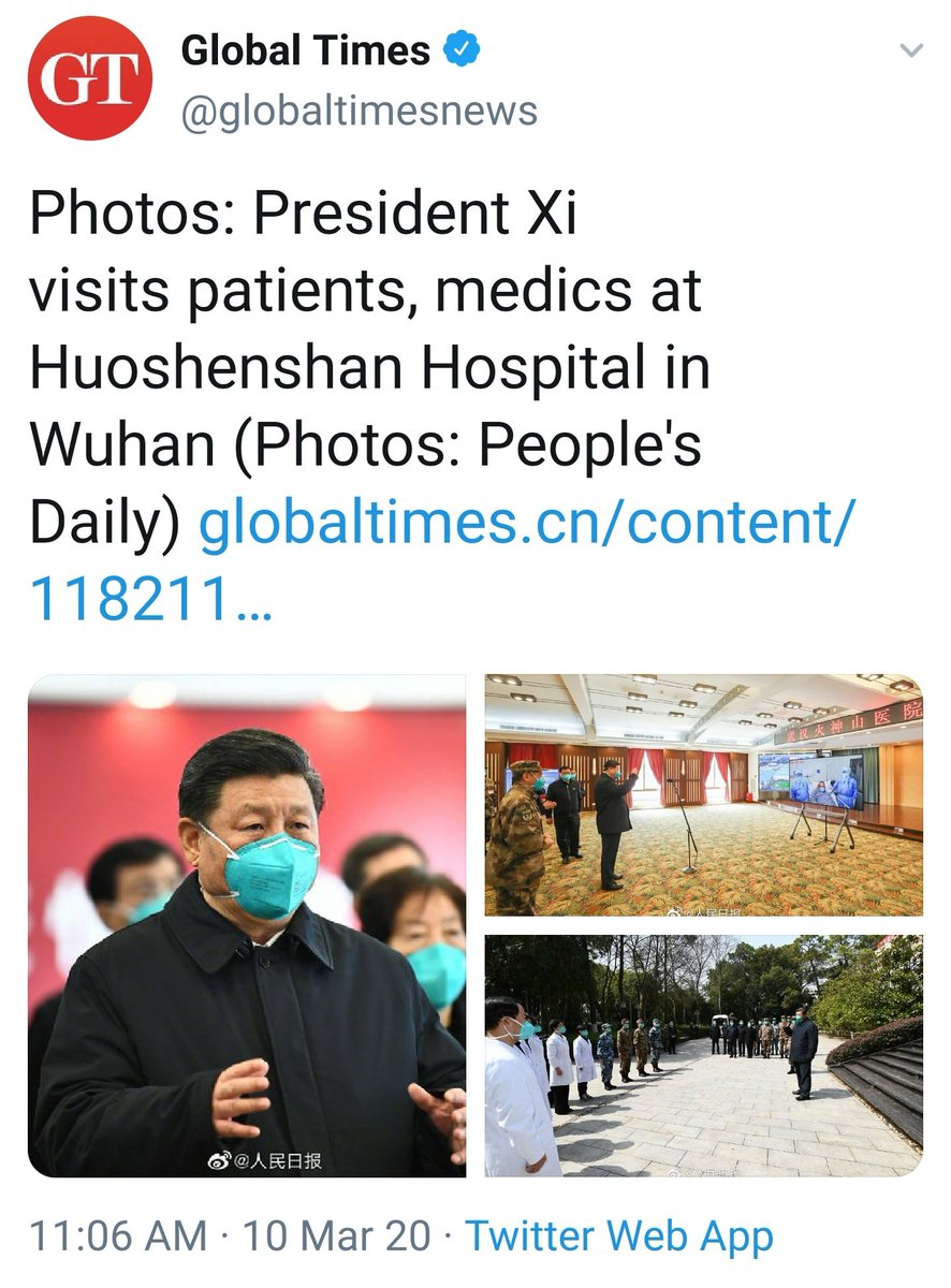 फेब्रुवारीच्या अखेरीस करोनाच्या संकटात बुडालेला चीन मार्चच्या अखेरीस तरून वर आला असल्याचे चित्र जगासमोर स्पष्ट झाले. त्यांनी व्हायरस पसरण्यावर नियंत्रण मिळवले असल्याचे समजले. पण तोपर्यंत जगभर परिस्थिती हाताबाहेर गेली होती. याकाळात xi स्वतः वूहानला भेट देऊन आले.