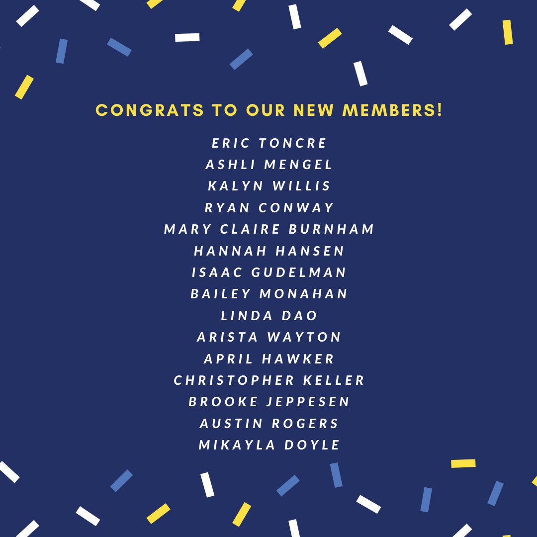 Yesterday we initiated 15 new members into the Gamma Eta chapter of Alpha Kappa Psi! Congrats to everyone, we are so excited to have you apart of our brotherhood! 💛💙