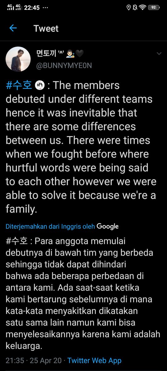 Pendapatku pribadi ya.. katanya di vlive suho, walau itu perdebatan yang cukup besar tapi masih bisa diselesaikan—dan itu wajar terjadi (ini aku baca dari twit orang, karena aku ga liat vlive nya sendiri) *cmiiw.Terus kenapa kalian exol pada mempermasalahkan?