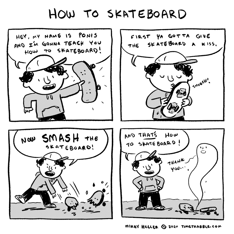 i drew a comic about how to skateboard 