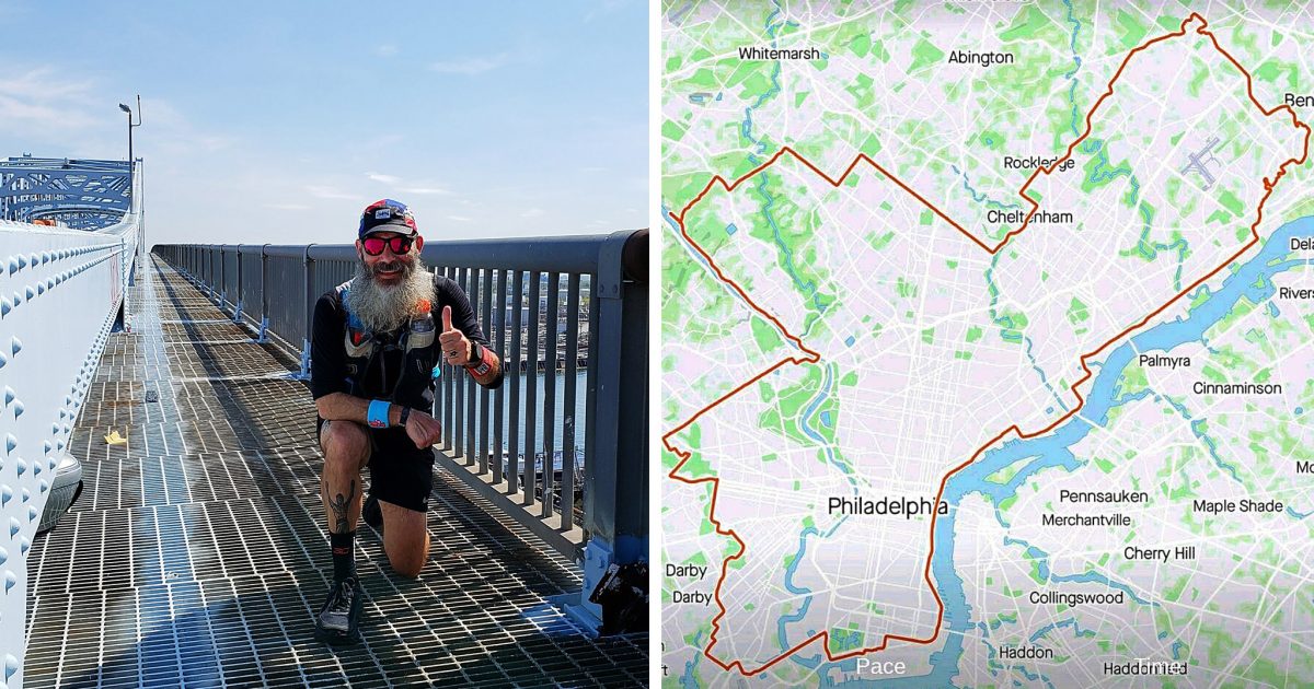 billy_penn's tweet photo. Philly ultrarunner traces the city's entire border with a perfect 76-mile run https://t.co/5FGJ0dVPoA https://t.co/93ZMdU0nHJ